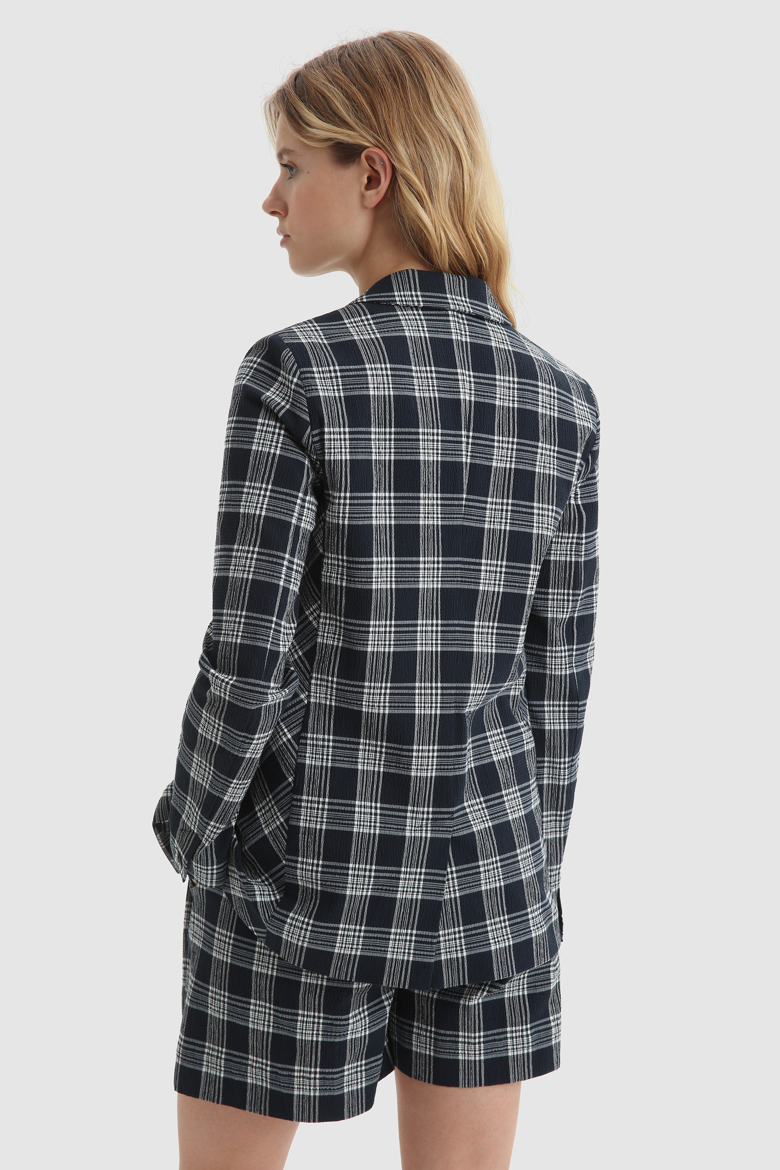 Seersucker Cotton Blazer Blue photo 3 | Woolrich
