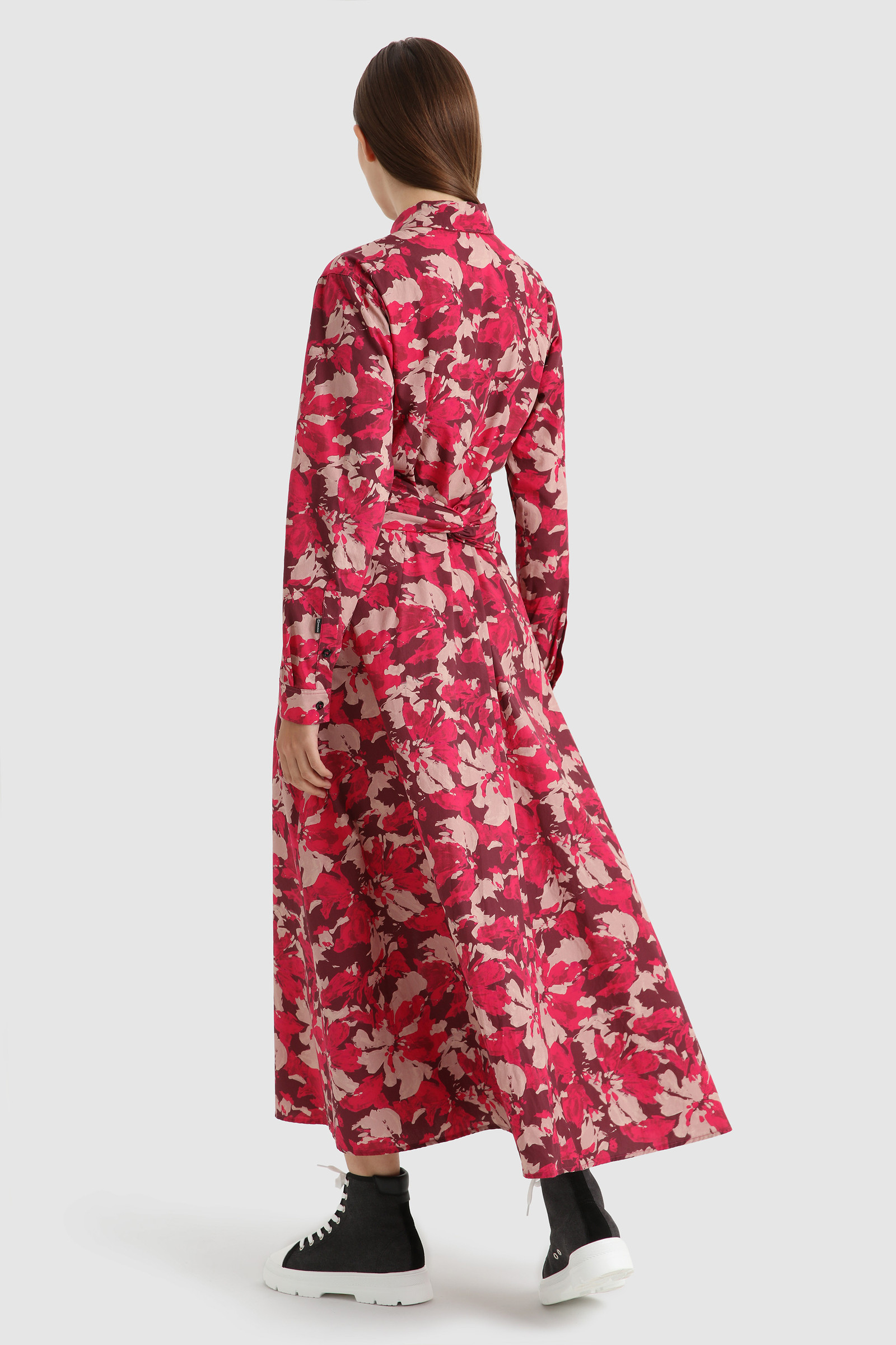 Long Wilderness Dress in Cotton Poplin Red photo 3 | Woolrich