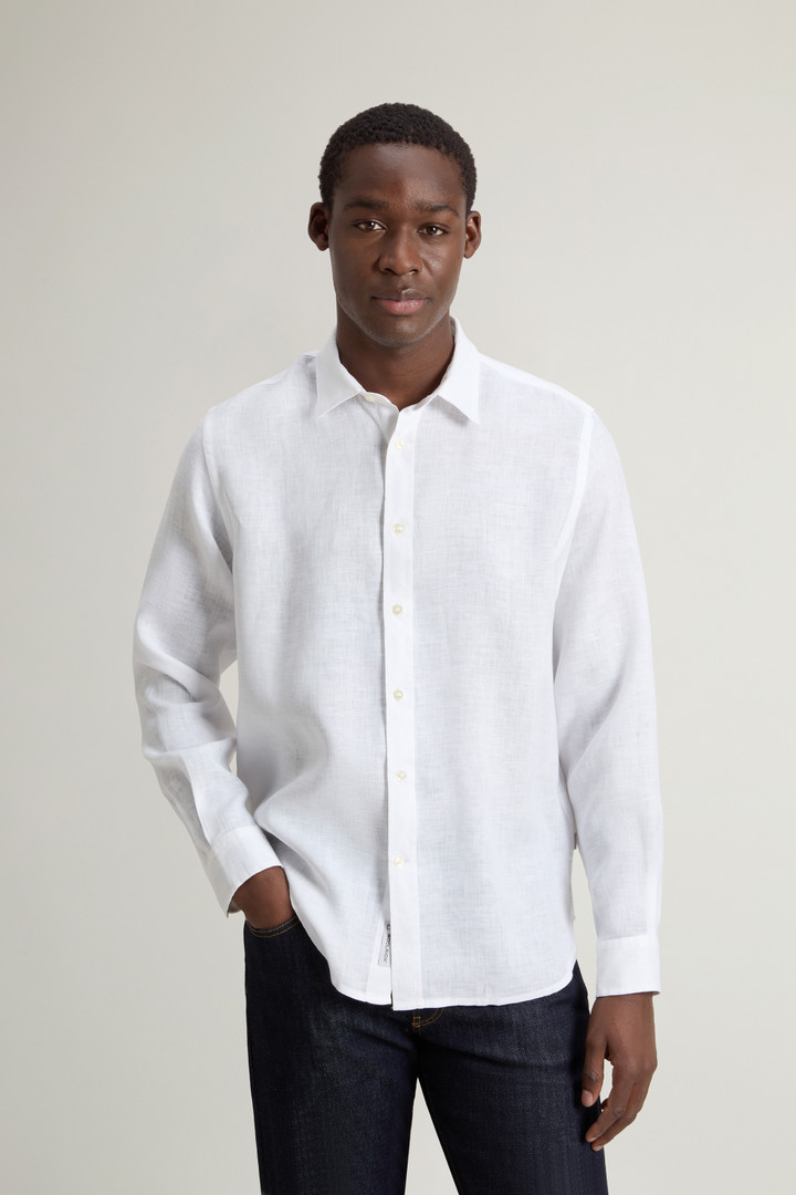 Garment-Dyed Pure Linen Shirt White photo 1 | Woolrich