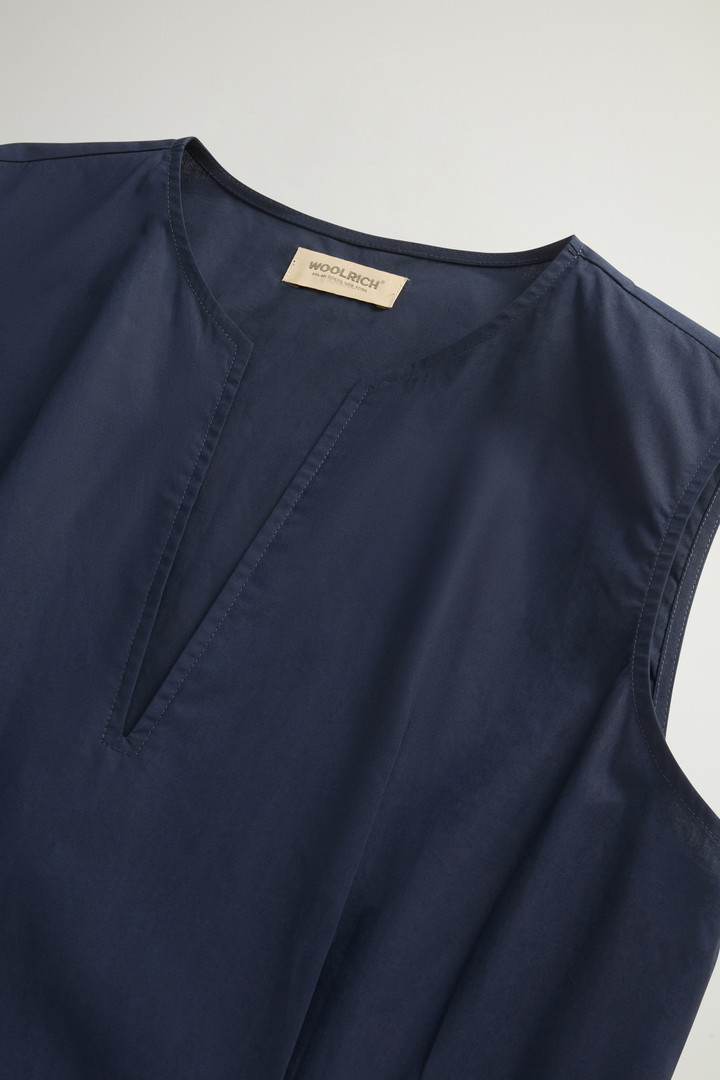 Sleeveless Dress in Pure Cotton Poplin Blue photo 6 | Woolrich