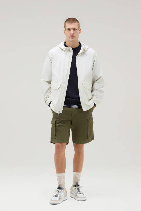 Cruiser Jacket in Ramar Cloth with Hood White | Woolrich