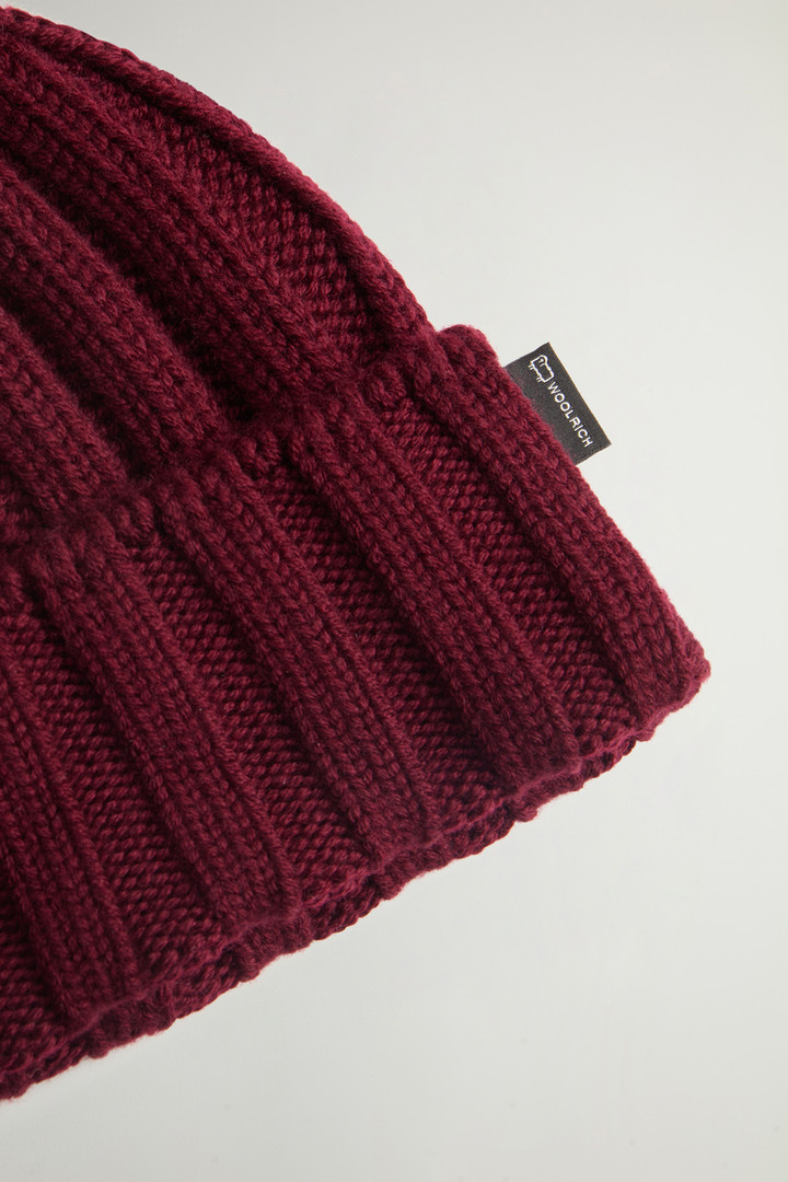 Beanie aus Merino-Schurwolle mit abnehmbarem Pompon aus Kaschmirwolle Rot photo 3 | Woolrich