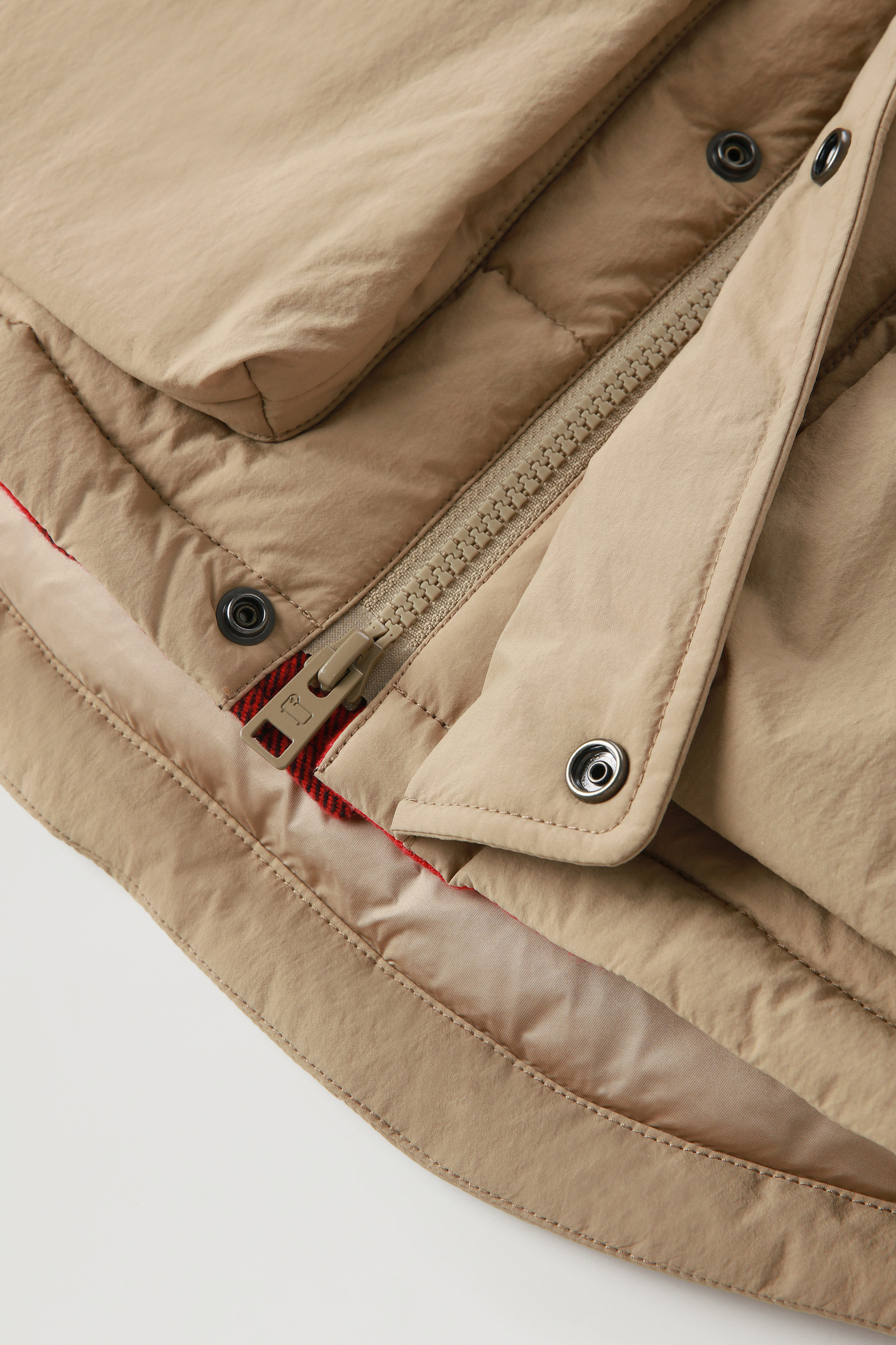 Boys' Quilted Taslan nylon Down Jacket with Detachable Hood Beige photo 7 | Woolrich