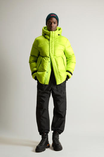 Doudoune à capuche en nylon Pertex Quantum recyclé Jaune | Woolrich