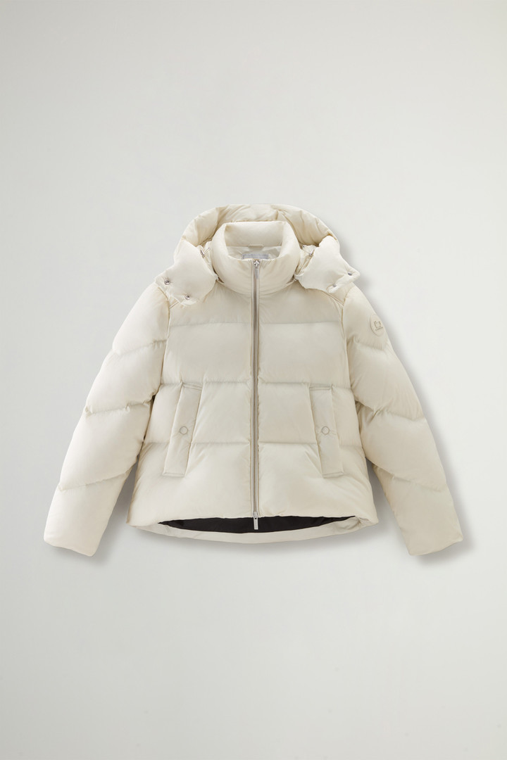 Short Alsea Down Jacket in Stretch Nylon with Detachable Hood White photo 5 | Woolrich