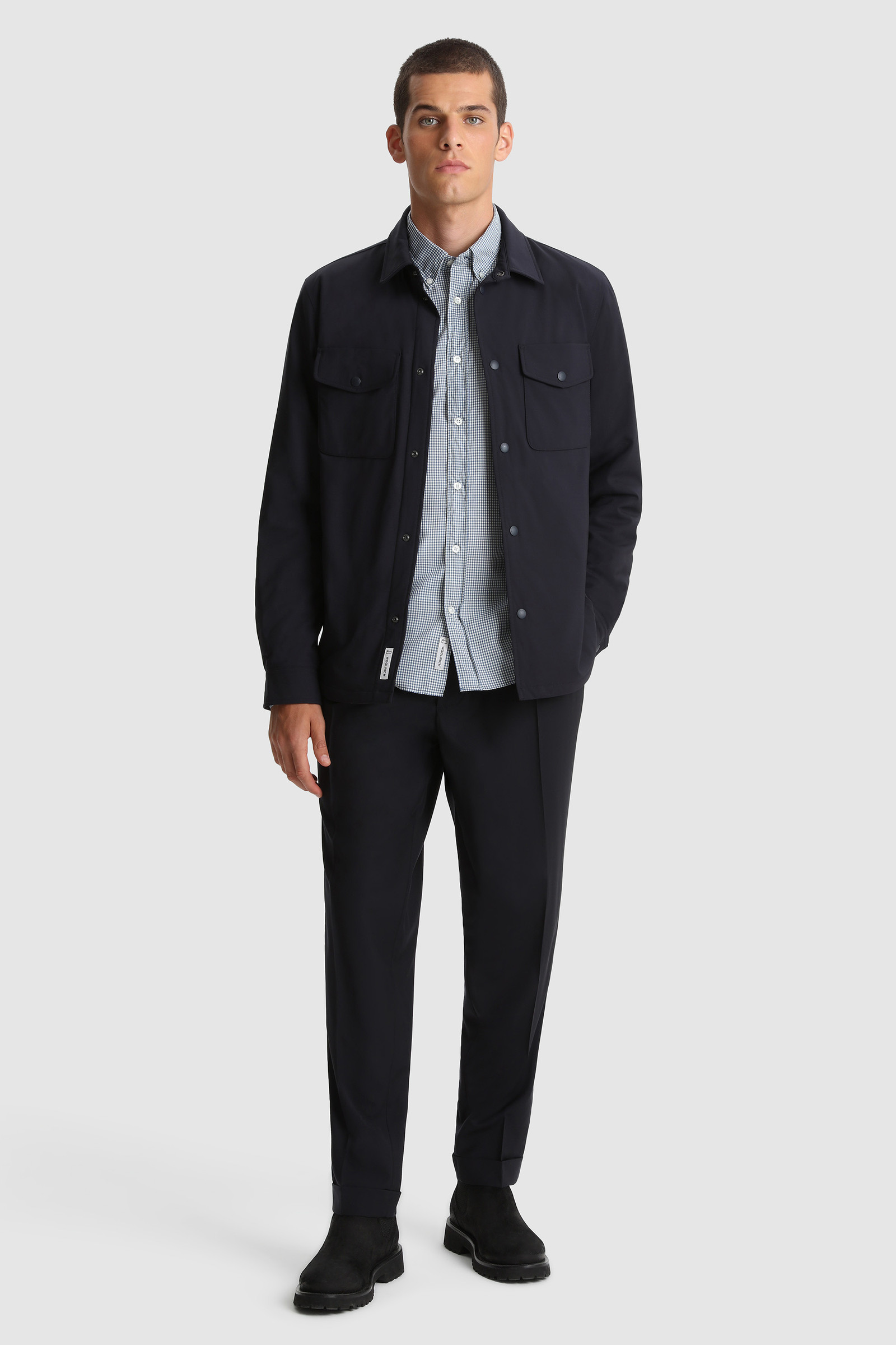 Merino Light Cool Wool Shirt Blue photo 2 | Woolrich
