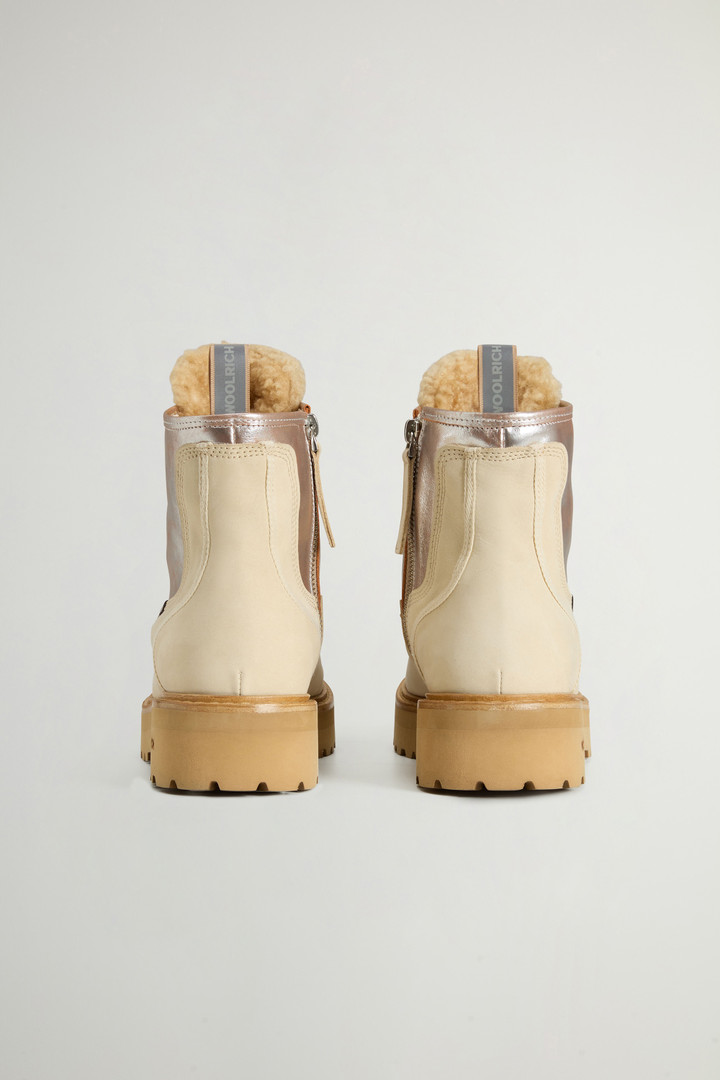 Main Combat Boots in Cowhide and Suede Beige photo 3 | Woolrich