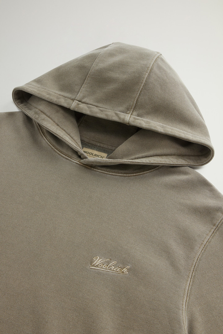 Garment-Dyed Hoodie in Pure Cotton with Embroidered Logo Green photo 6 | Woolrich