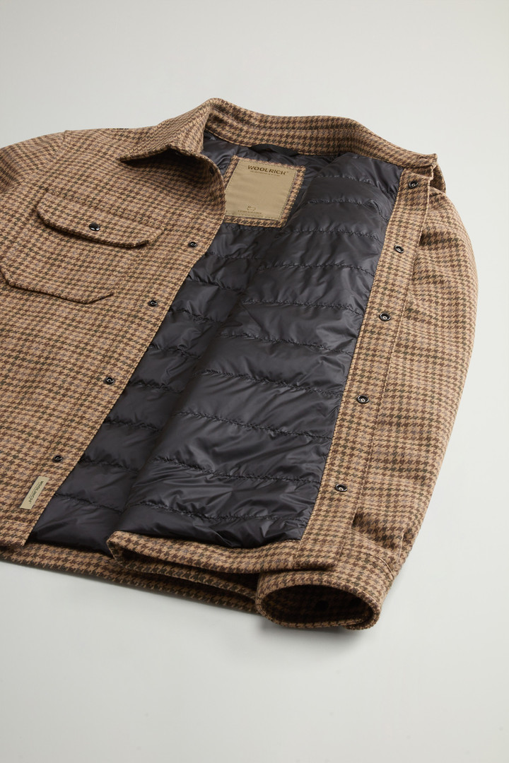 Alaskan Padded Overshirt in Checked Italian Wool Blend Beige photo 9 | Woolrich