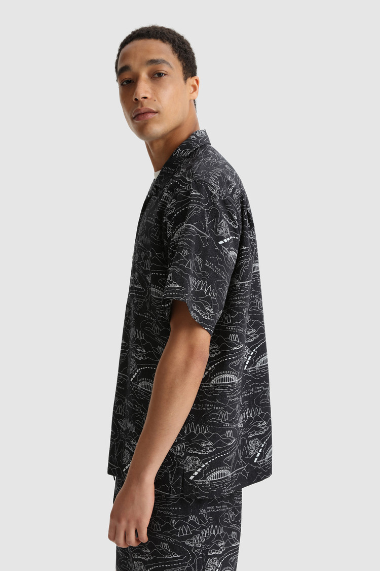 Tencel hemd met Trail patroon