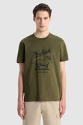 Camiseta de algodón ecológico con logotipo en el pecho