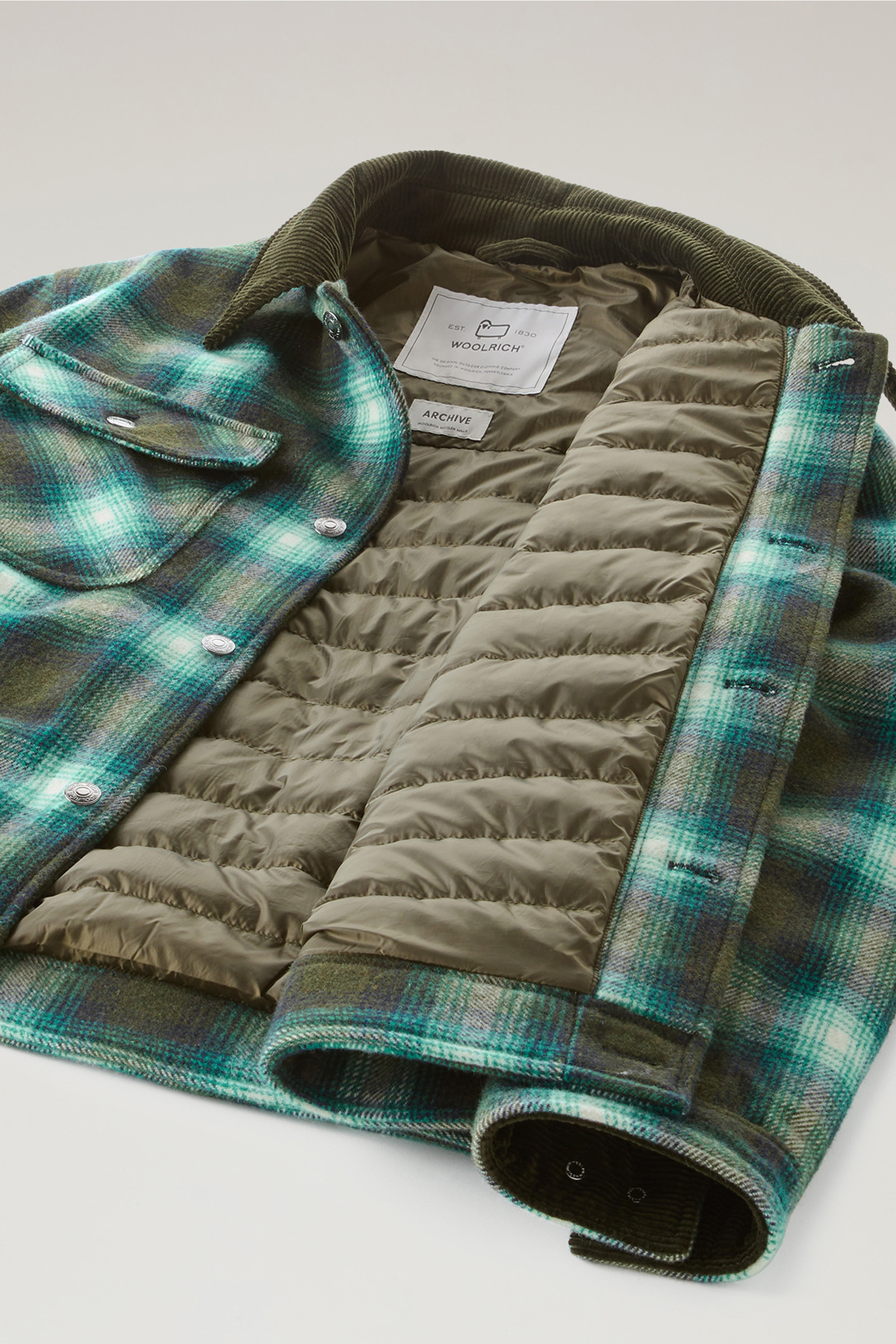 Veste Trucker en laine mélangée recyclée rembourrée multicolore photo 8 | Woolrich