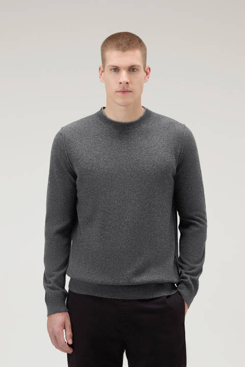 Crewneck Sweater in Merino Wool Blend Gray | Woolrich