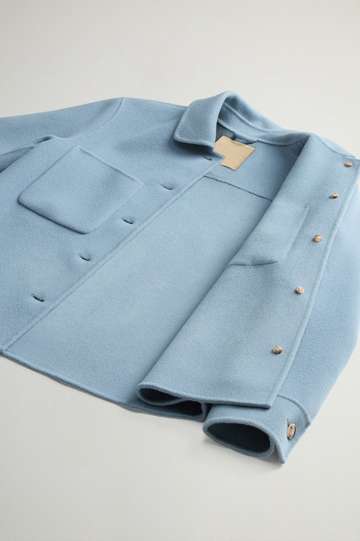 Overshirt aus reiner Schurwolle mit aufgesetzten Taschen Blau photo 8 | Woolrich