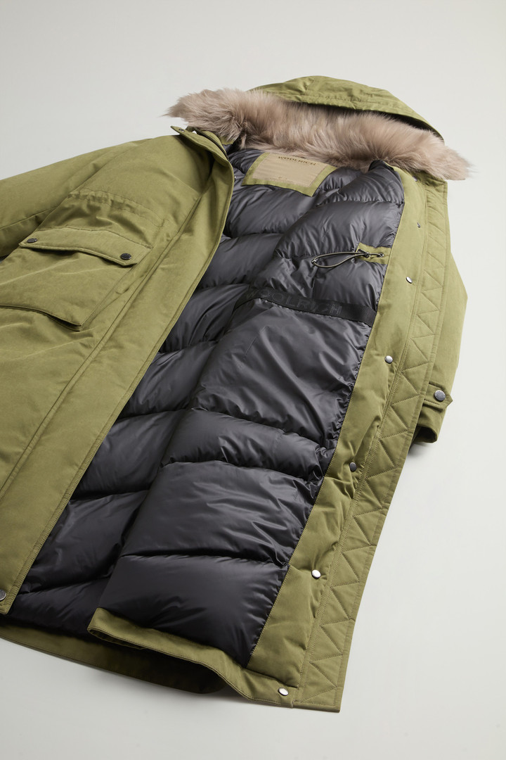 Long Arctic Parka in Mountain Cloth with Removable Hood and Fur Green photo 9 | Woolrich