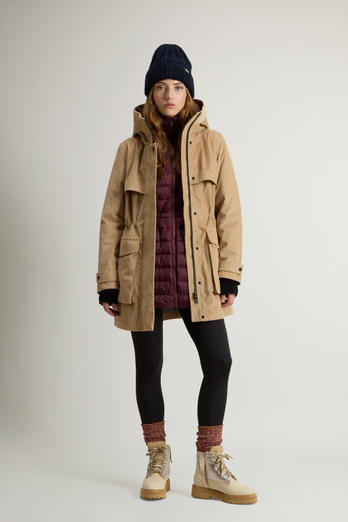 Parka 3-en-1 en velours côtelé à trois couches Beige | Woolrich