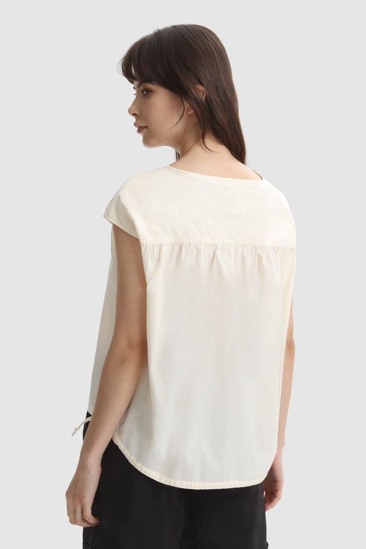 Full-button Popeline Blouse
