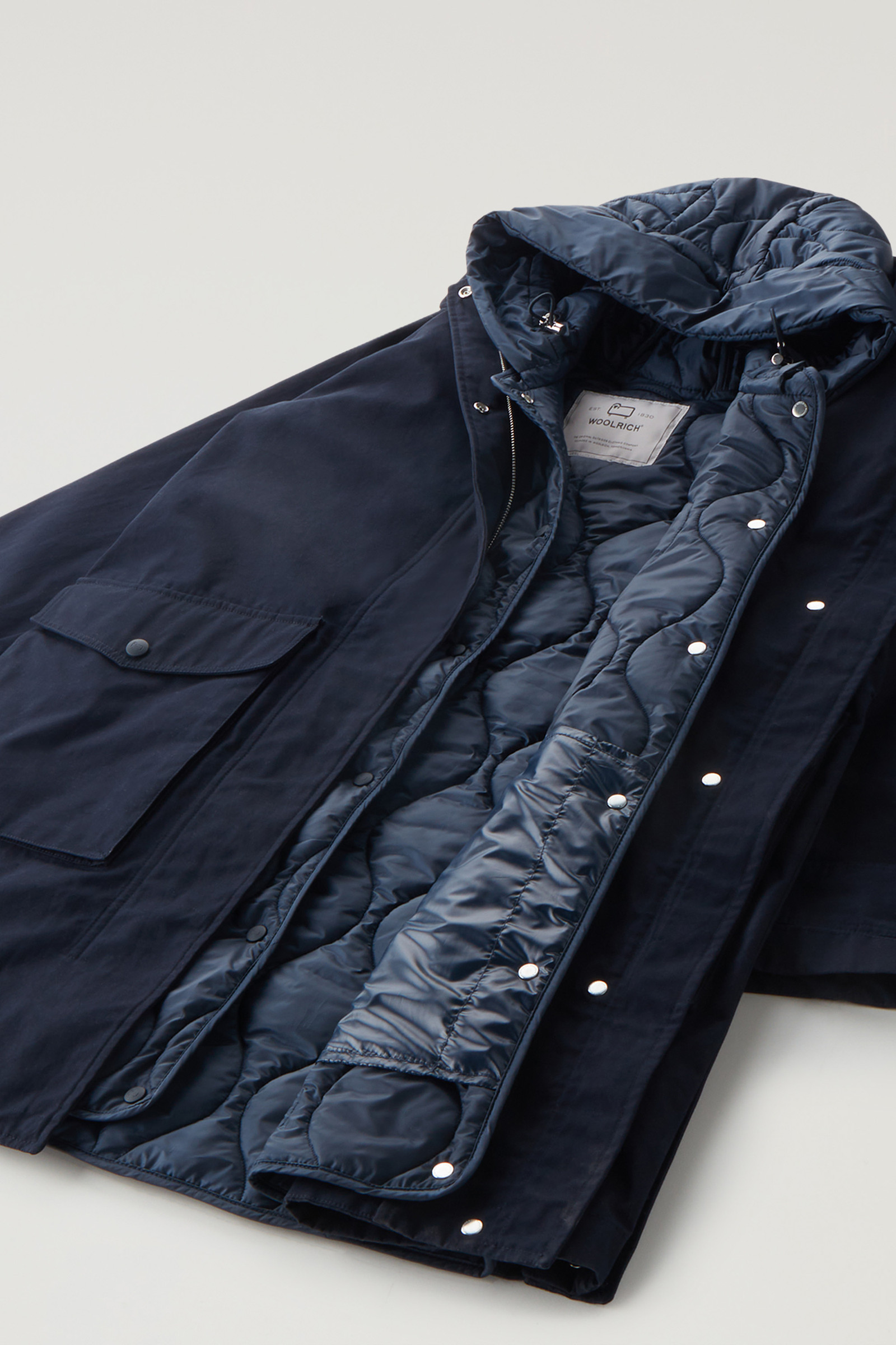 3-in-1-Parka Sideline aus weicher Byrd-Baumwolle mit abnehmbarer, wattierter Weste blau photo 12 | Woolrich