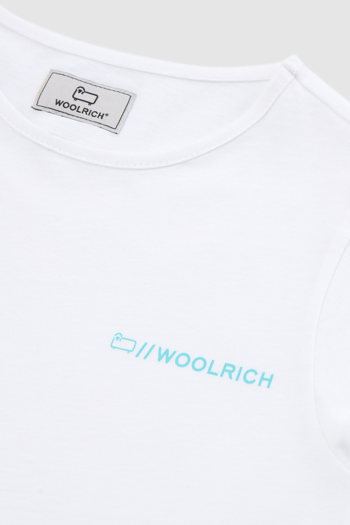 T-shirt avec logo imprimé pour fille blanc photo 3 | Woolrich