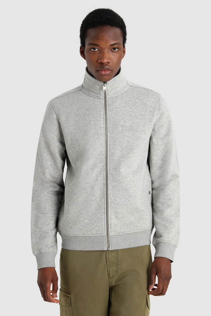 Luxe Track Sweatshirt with Embroidered Vintage Logo Grey | Woolrich