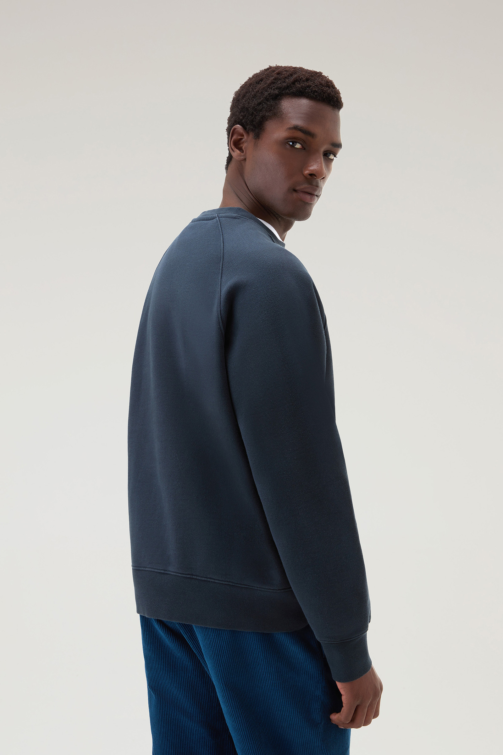 Crewneck in Pure Cotton Blue photo 3 | Woolrich