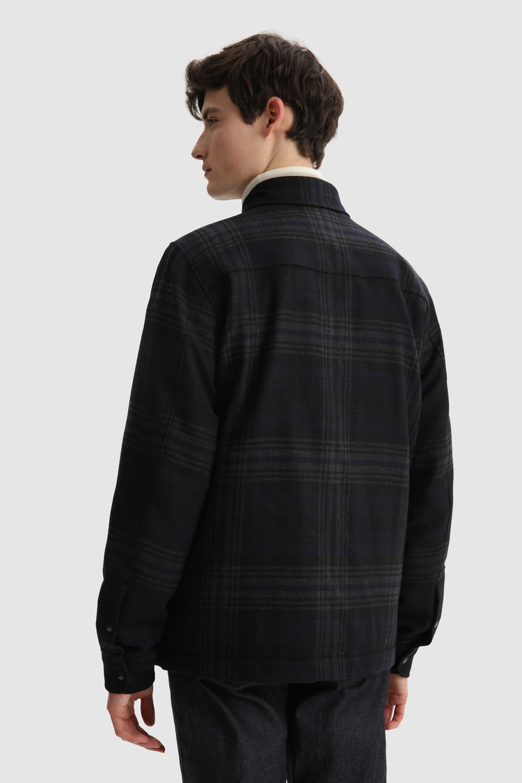 Chemise matelassée Alaskan à carreaux en laine italienne recyclée