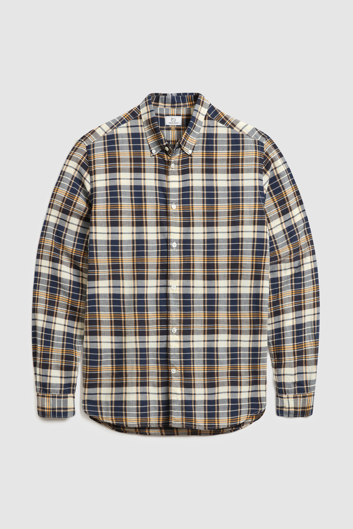 Shirt mit Knopfleiste und Madras-Muster aus Baumwollpopeline Braun photo 4 | Woolrich