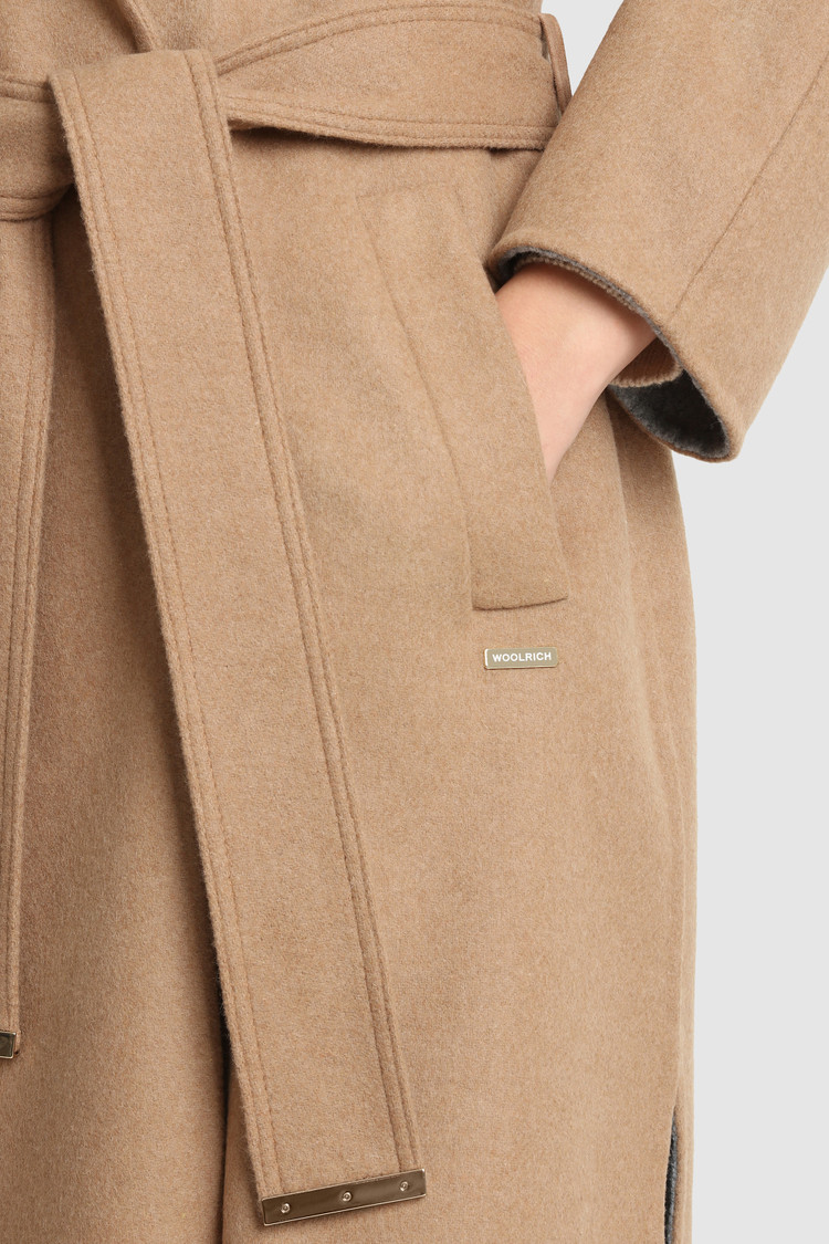 Callery wool Coat with waist belt