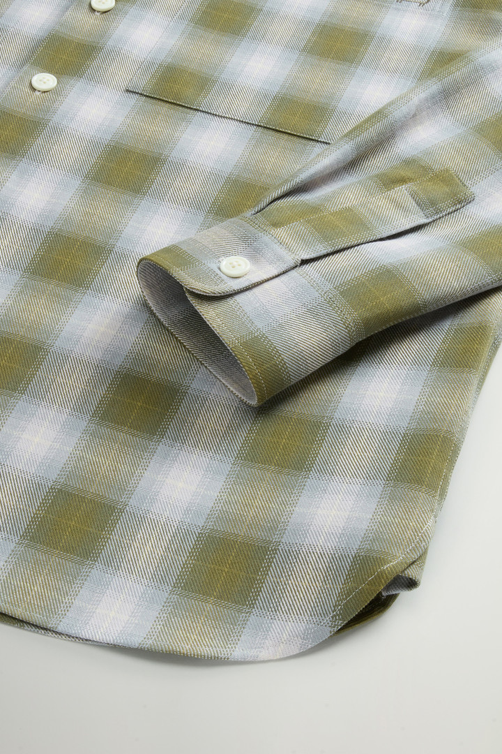 Flannel Shirt with Checked Pattern by Todd Snyder Green photo 7 | Woolrich