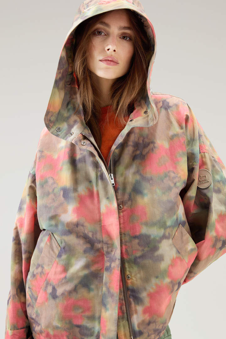 Jacket in a Cotton-linen Blend with a Multicolored Print Green photo 4 | Woolrich