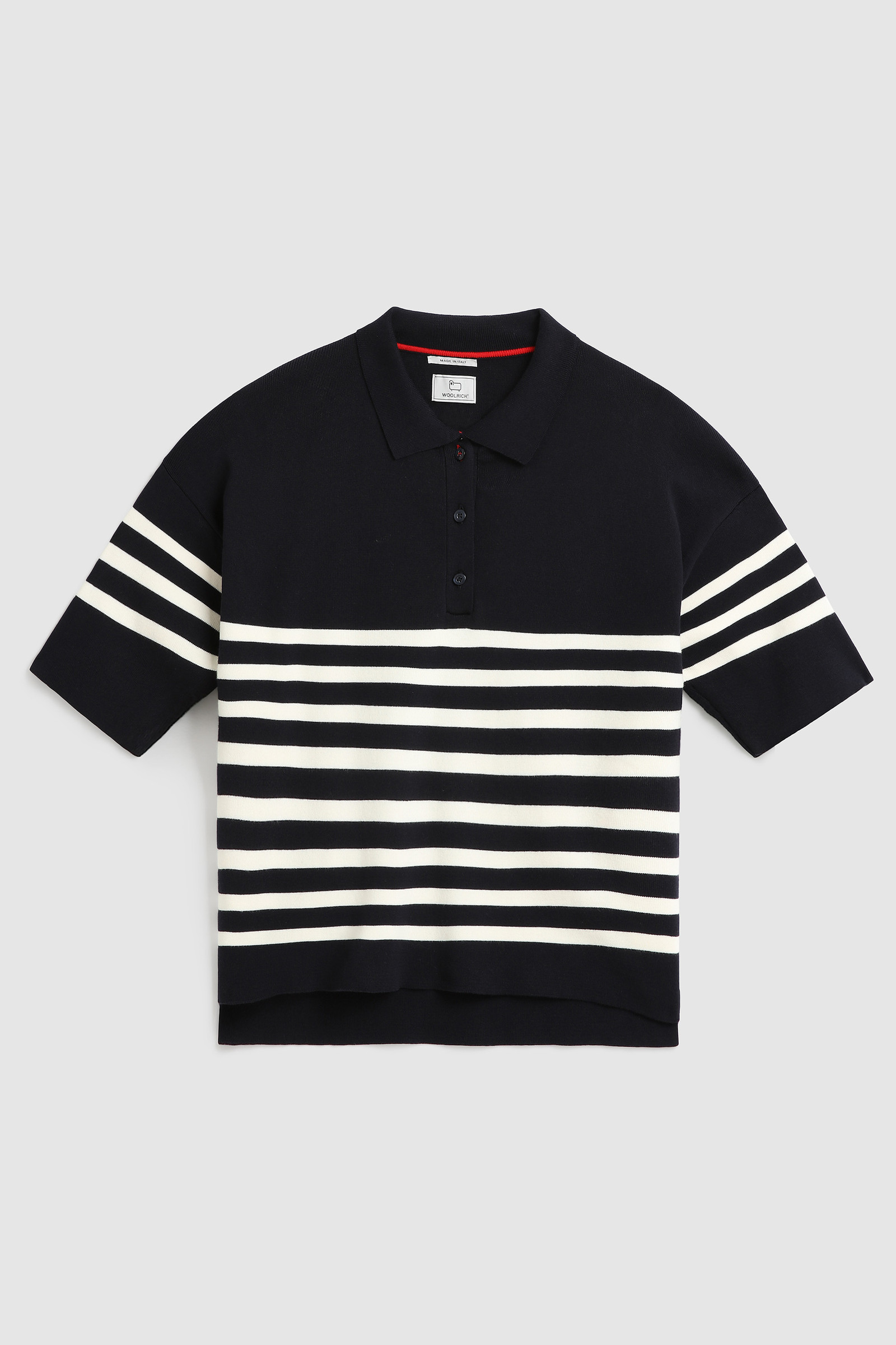 Polo en coton à rayures bleu photo 4 | Woolrich
