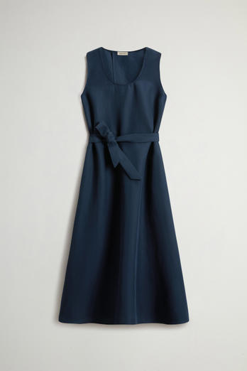 Sleeveless Dress in Linen Blend with Belt Blue photo 1 | Woolrich