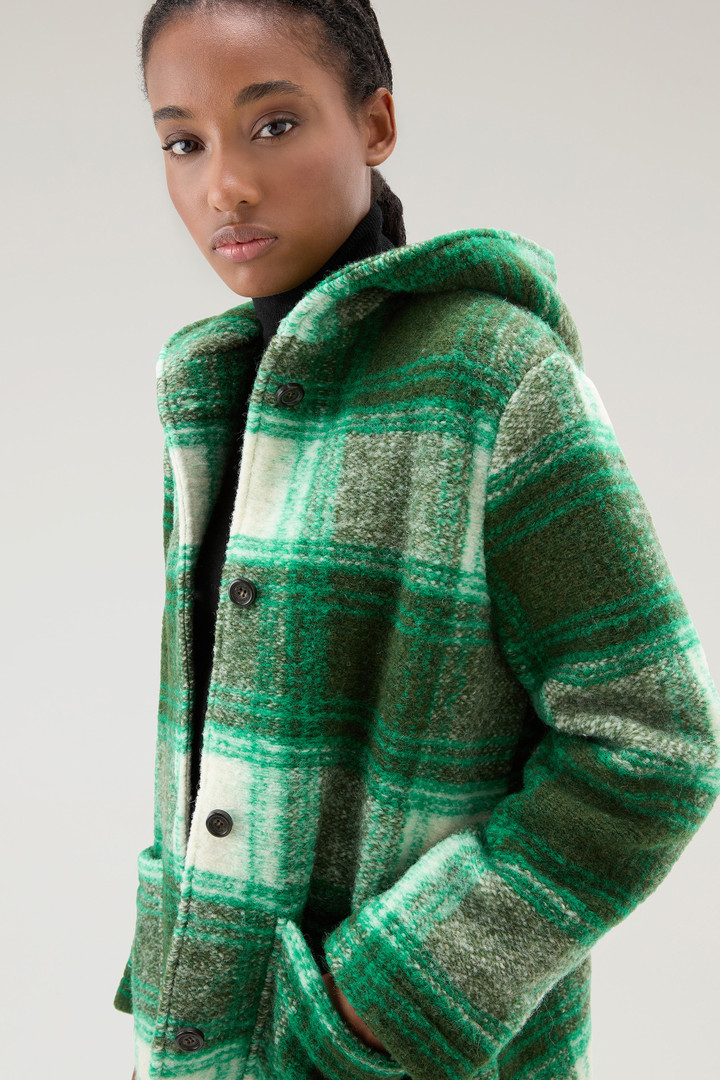 Gentry Coat in Wool Blend with Hood Green photo 4 | Woolrich
