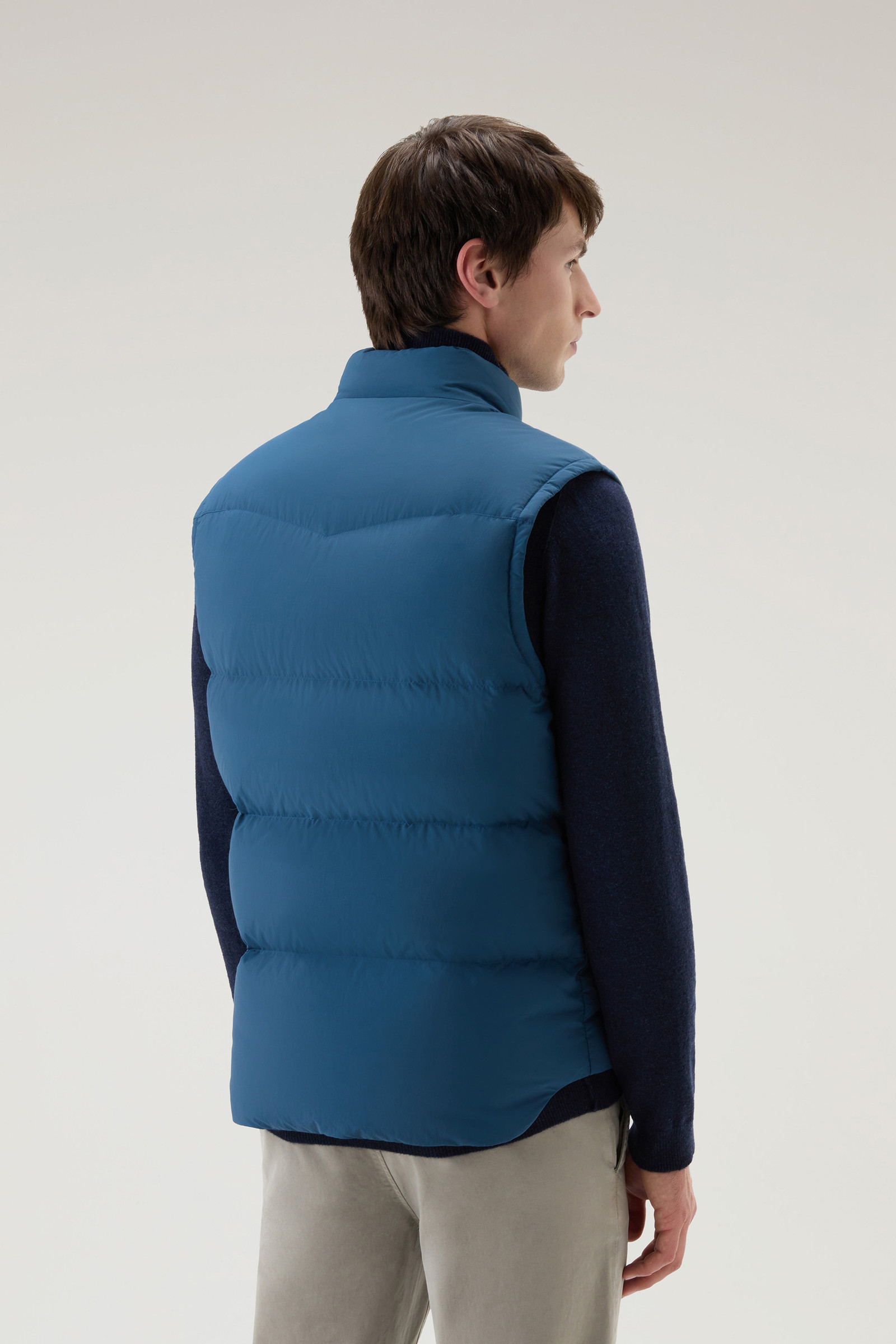 Aleutian Padded Vest in Taslan Nylon Blue photo 3 | Woolrich