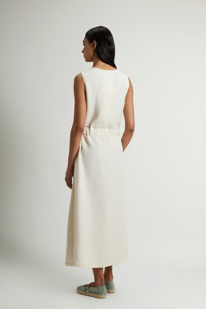 Robe sans manches ceinturée en lin mélangé Blanc photo 3 | Woolrich