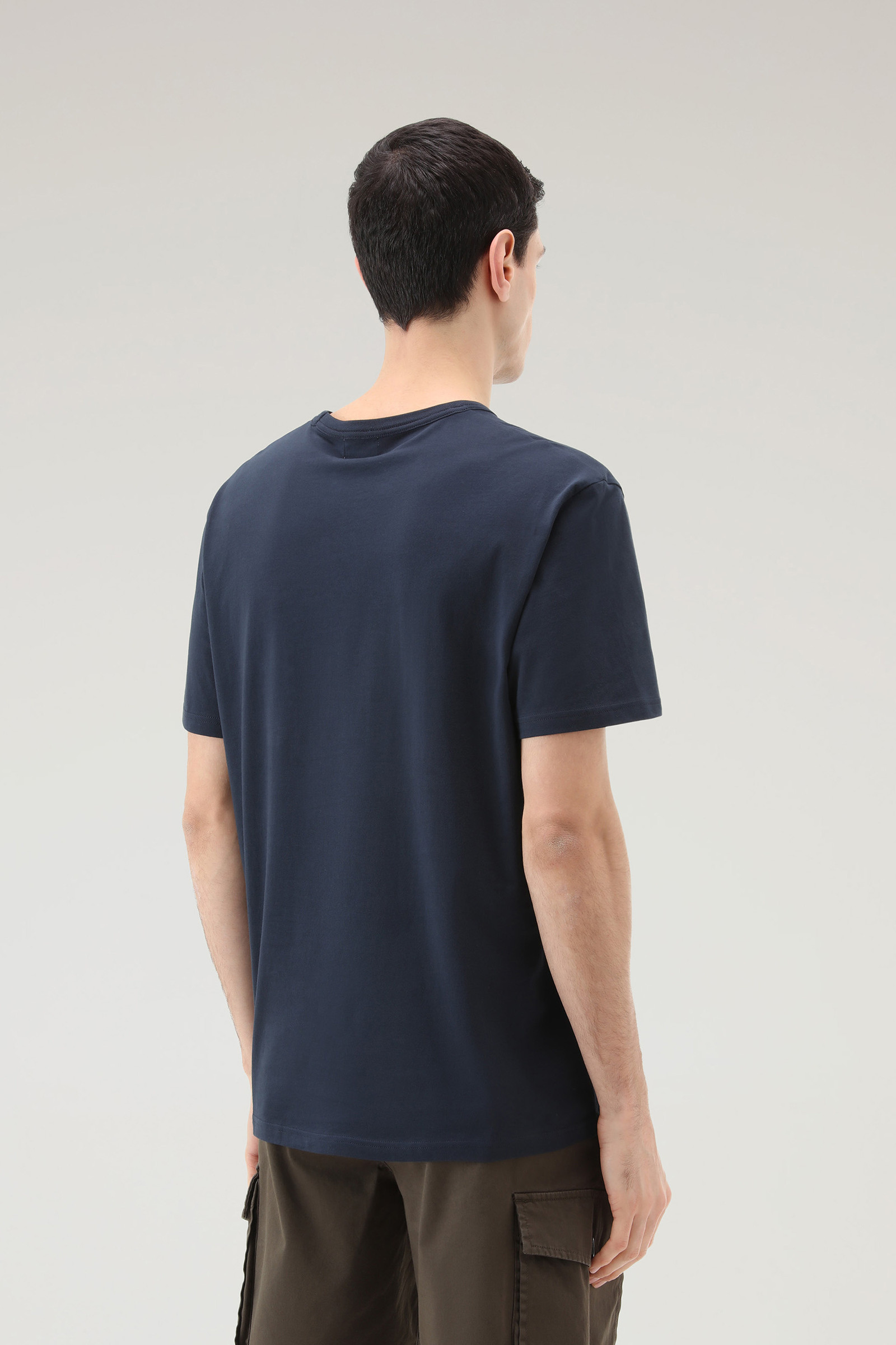 T-shirt Sheep en pur coton bleu photo 5 | Woolrich