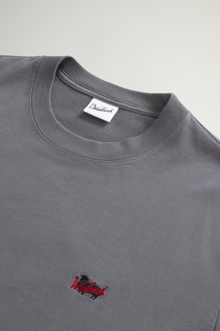 Pure Cotton T-Shirt with Embroidered Logo Black photo 2 | Woolrich