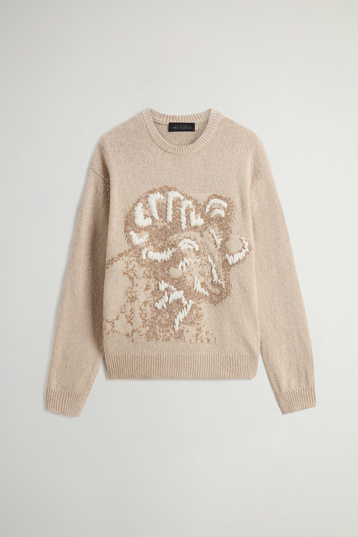 Pullover mit Rundhalsausschnitt aus Wollmischung mit Jacquardmuster by Todd Snyder Beige photo 8 | Woolrich