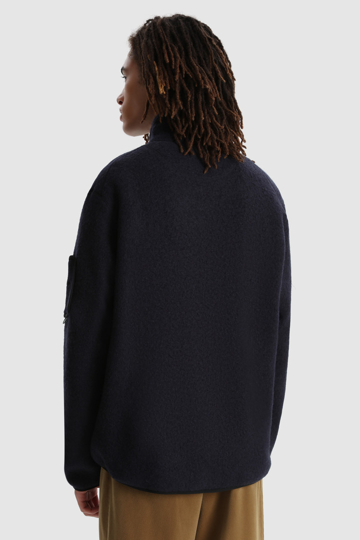 Leichter Terra-Melton Pullover mit durchgehendem Reißverschluß