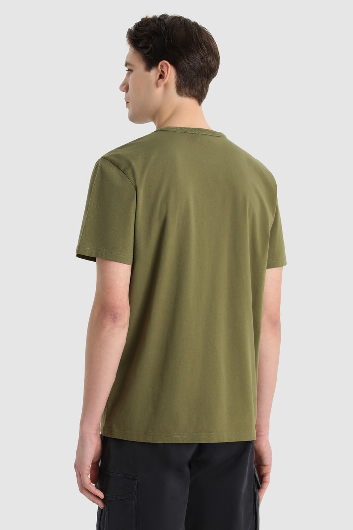 T-Shirt with Multicolor Sheep Logo Green photo 3 | Woolrich