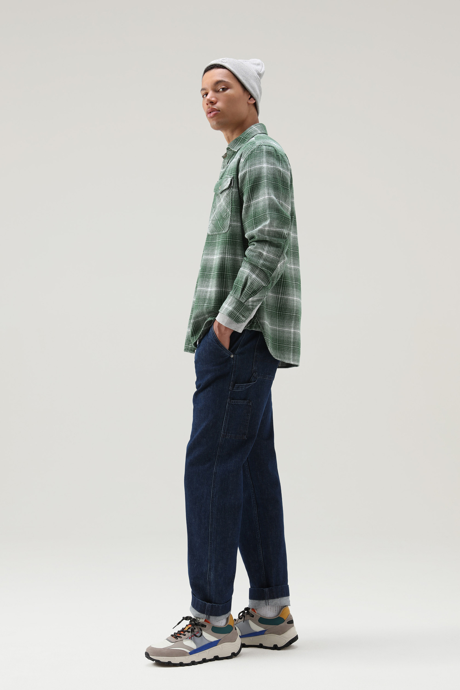 Särmä Wool Flannel Shirt, Green, Medium Regular