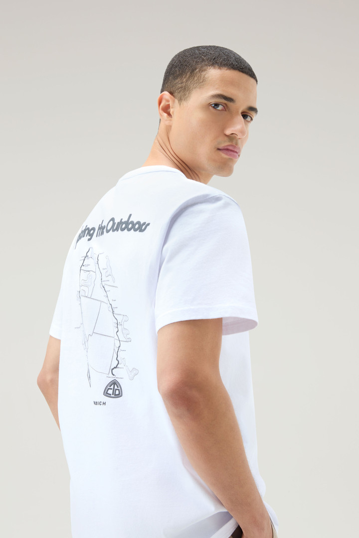 T-shirt in puro cotone con stampa Trail Bianco photo 4 | Woolrich
