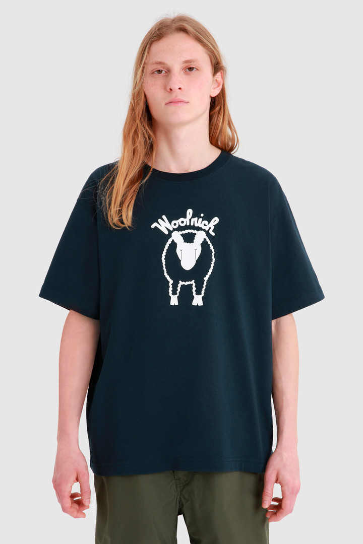 Sheep Graphic T-Shirt Blue | Woolrich