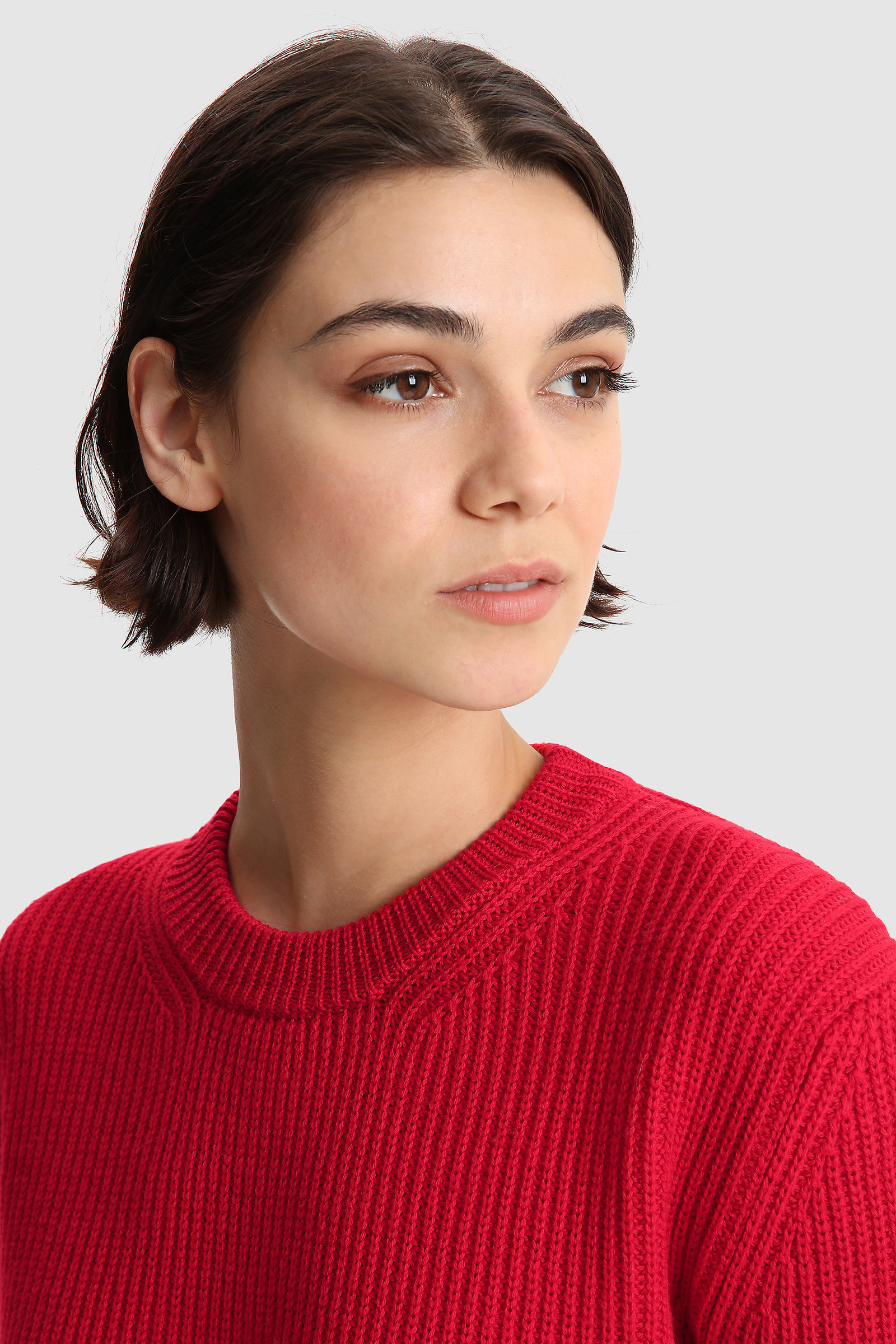 Ribbed Virgin Merino Wool Crewneck Sweater Red photo 5 | Woolrich