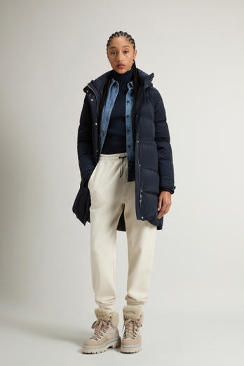 Alsea Daunenjacke mit Kapuze aus Stretch-Nylon Blau | Woolrich