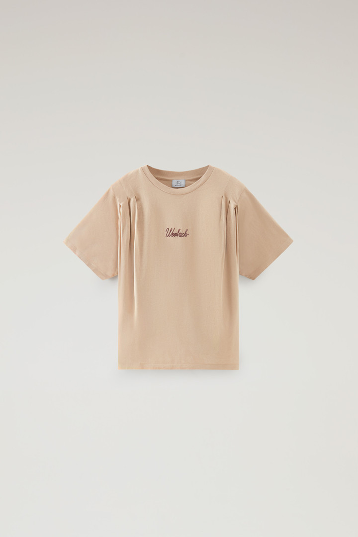 T-shirt in Pure Cotton with Pleated Shoulders Beige photo 5 | Woolrich