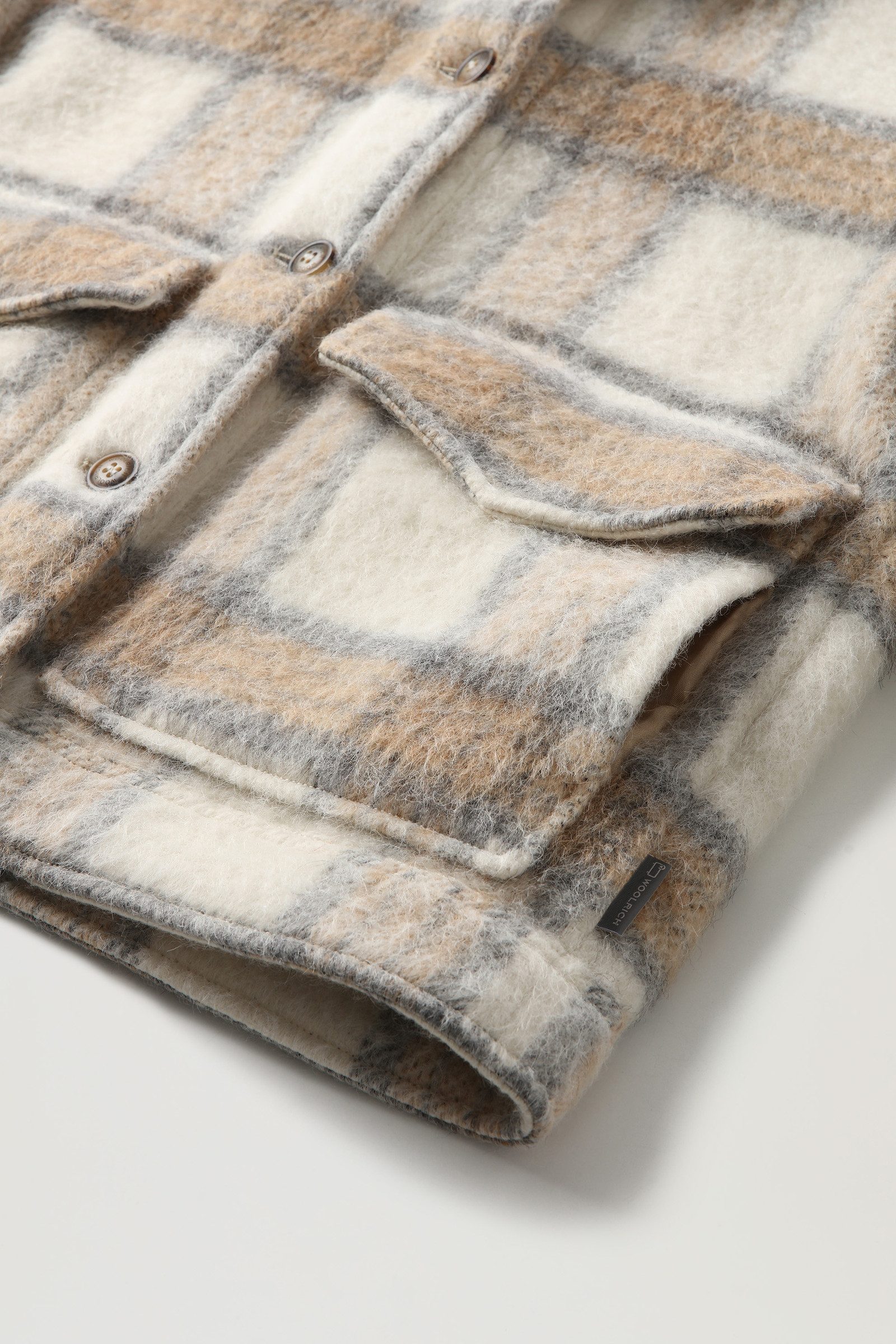 Giacca a camicia in misto lana spazzolata con frange beige photo 9 | Woolrich