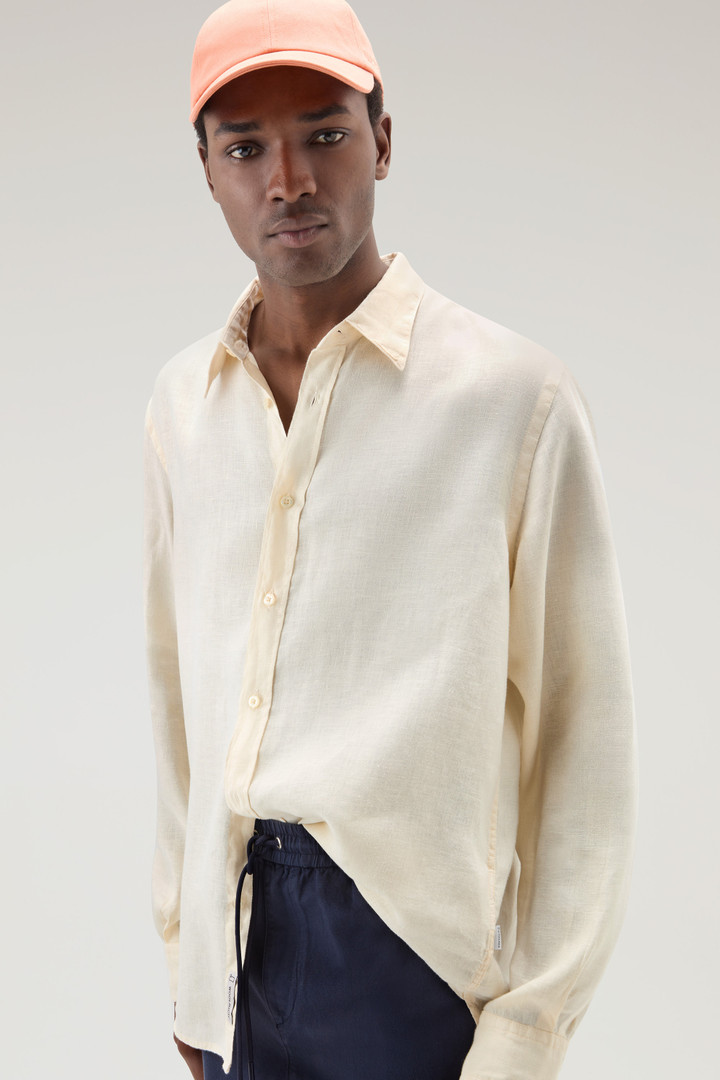 Camisa de puro lino teñida en prenda Blanco photo 4 | Woolrich