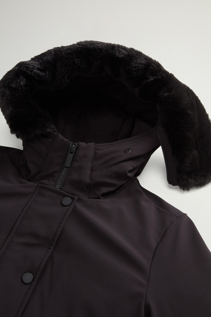 Firth Parka in Tech Softshell with Removable Faux Fur Collar Black photo 8 | Woolrich