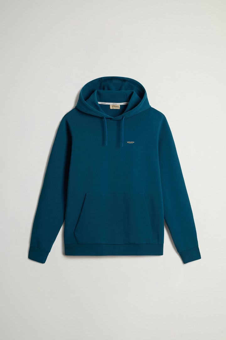 Woolrich Uomo Felpa con cappuccio in misto cotone interlock Blu Taglia 3XL